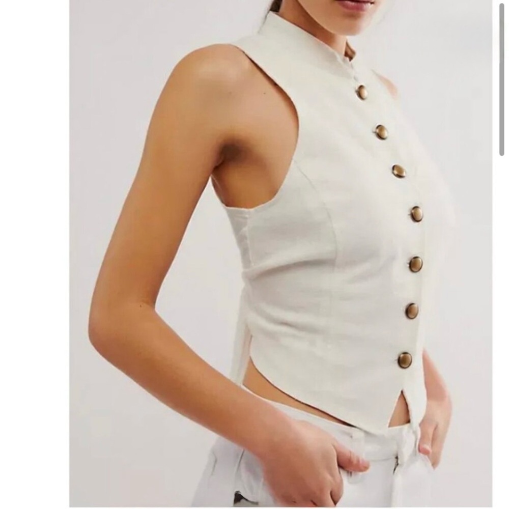 Free People Back it up waistcoat - white size large